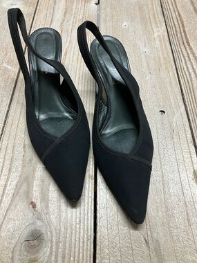 Donald J. Pliner Black Pointed Slingback Heels